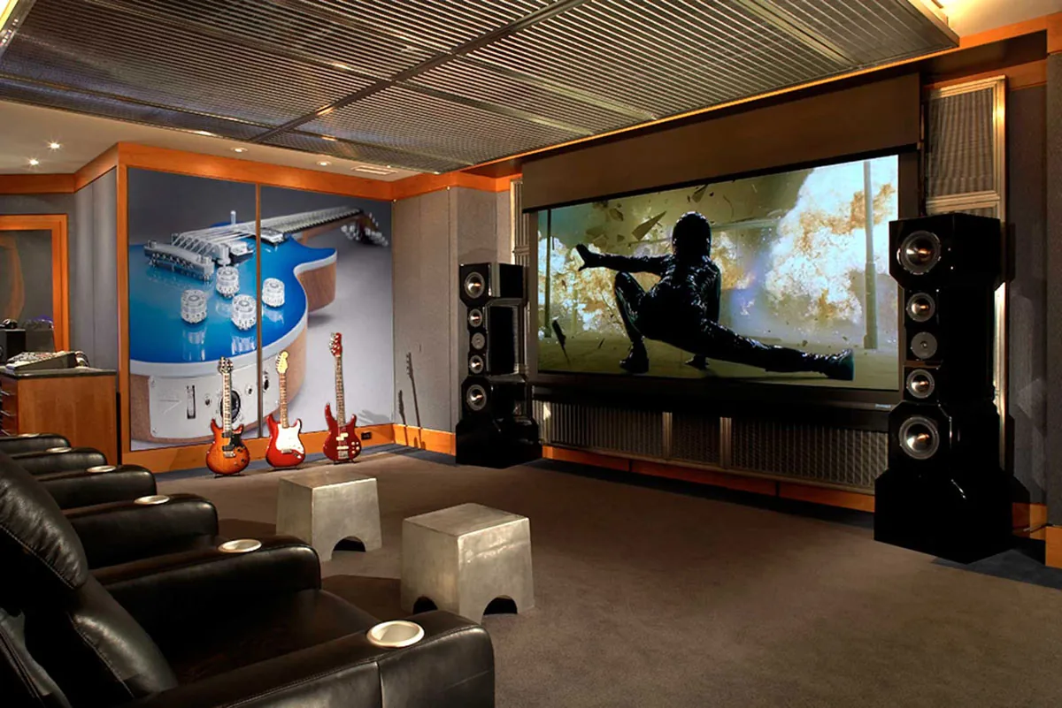 Home theater installation in a Katy living room